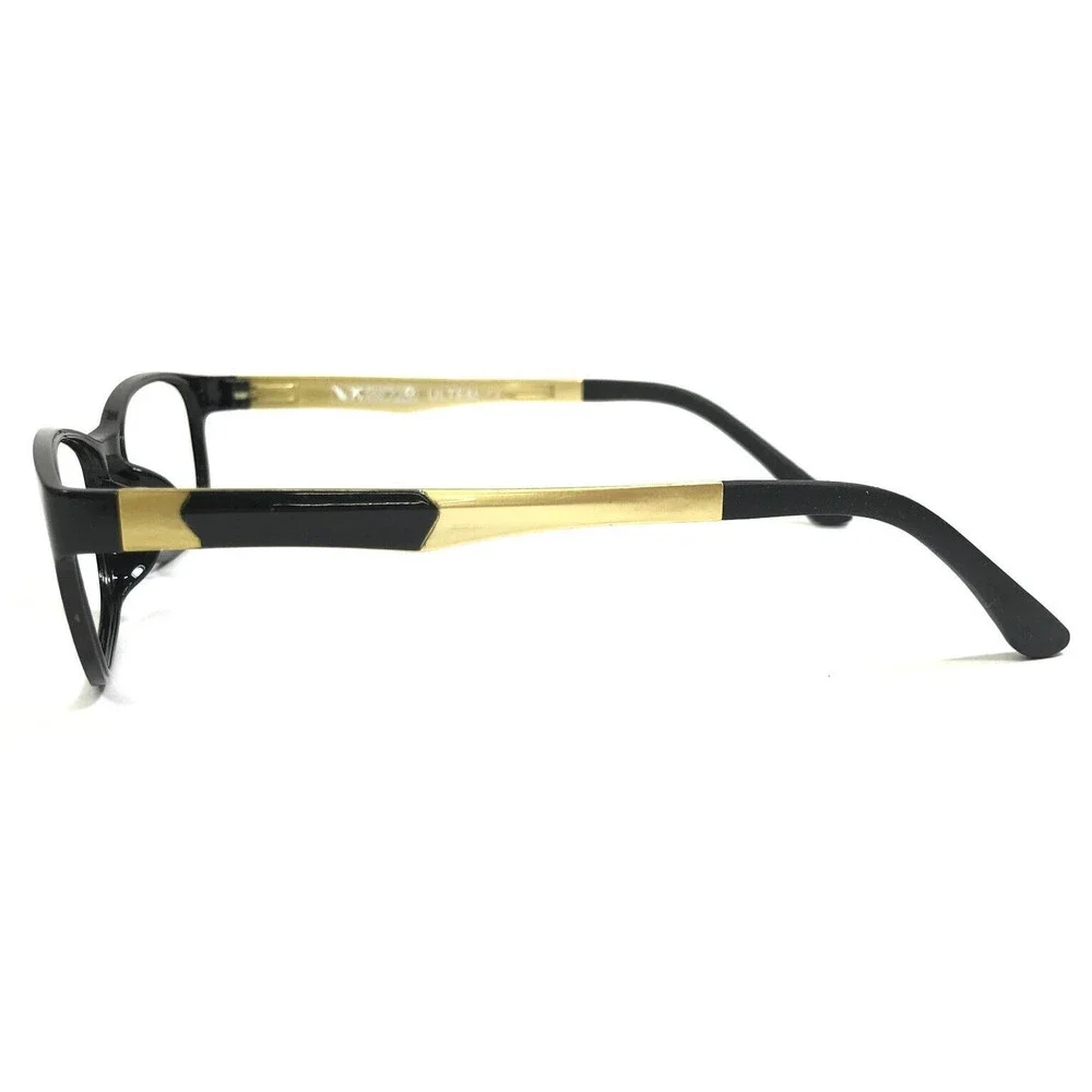 Oxygen Eyeglasses Frames 6011 Black/Gold Ultem Matte Rectangular 51-16-140